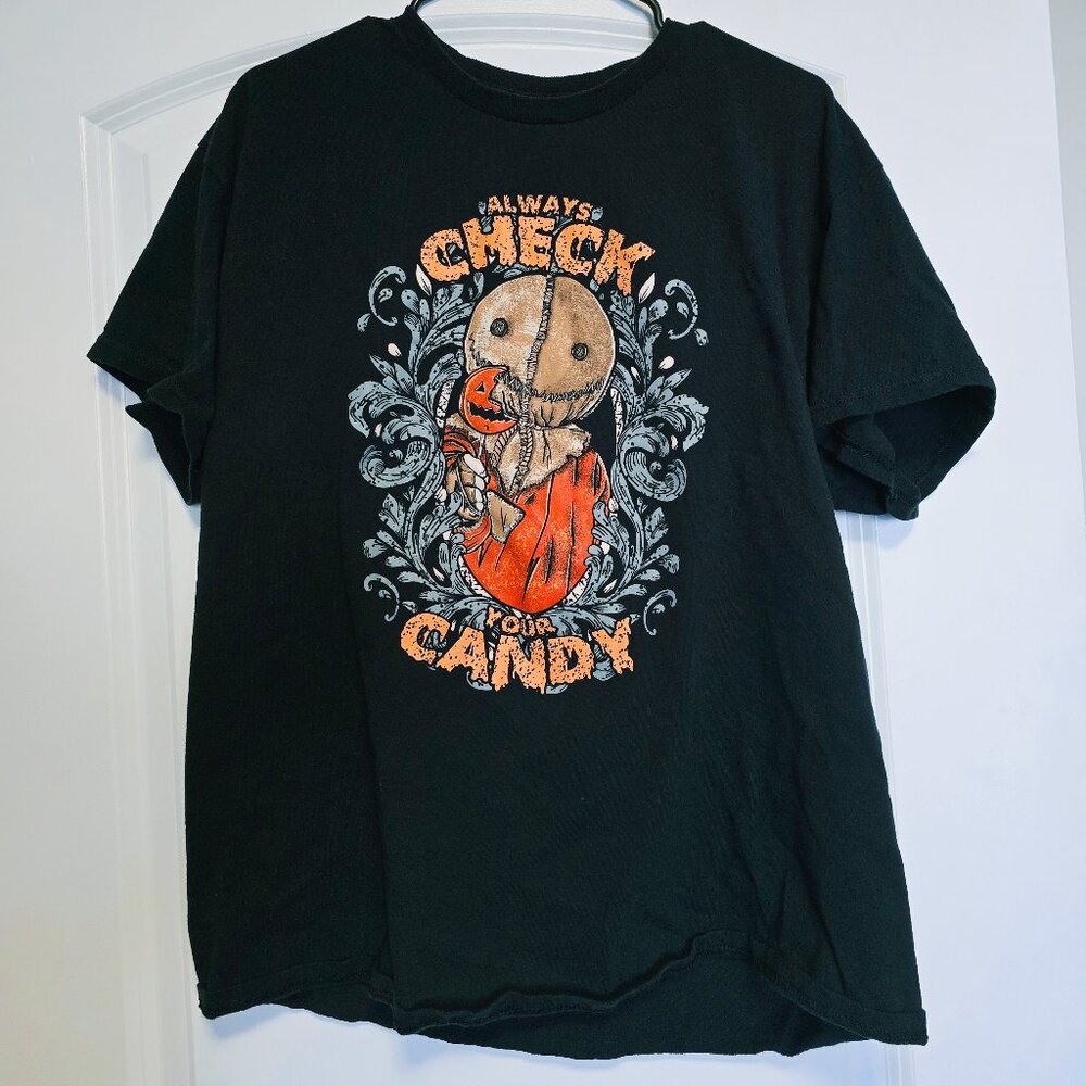 Trick R Treat Sam "Always check your candy" shirt